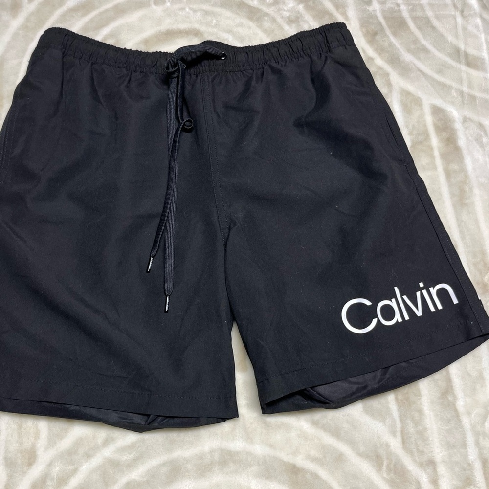 COPY - Calvin Klein Signature Black Brief Lined Swim Trunks Swim Shorts Men's N…